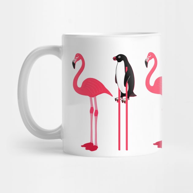 Funny Pink Flamingo Lover Penguin Disguise by Ortizhw